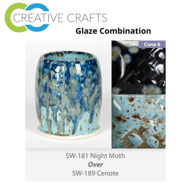 Night Moth SW181 over Cenote SW189 Stoneware Combination
